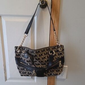 Michael Kors Brown Logo Bag with Black Trim
